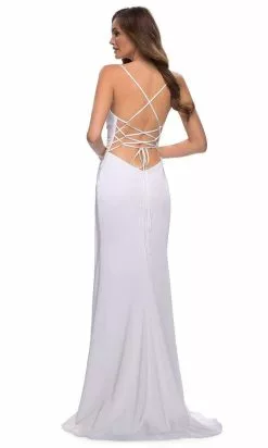 La Femme - 29615 Sleeveless V Neck Jersey Trumpet Dress 14 La Femme - 29615 Sleeveless V Neck Jersey Trumpet Dress -Wedding Dresses shop online la femme 29615 sleeveless v neck jersey trumpet dress prom dresses 15608961957971