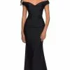 La Femme - 30449 Off Shoulder Jersey Gown -Wedding Dresses shop online la femme 30449 off shoulder jersey gown evening dresses 00 black 29554346098771