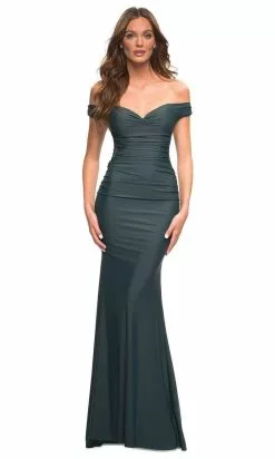 La Femme - 30449 Off Shoulder Jersey Gown 30 La Femme - 30449 Off Shoulder Jersey Gown -Wedding Dresses shop online la femme 30449 off shoulder jersey gown special occasion dress 29418677469267