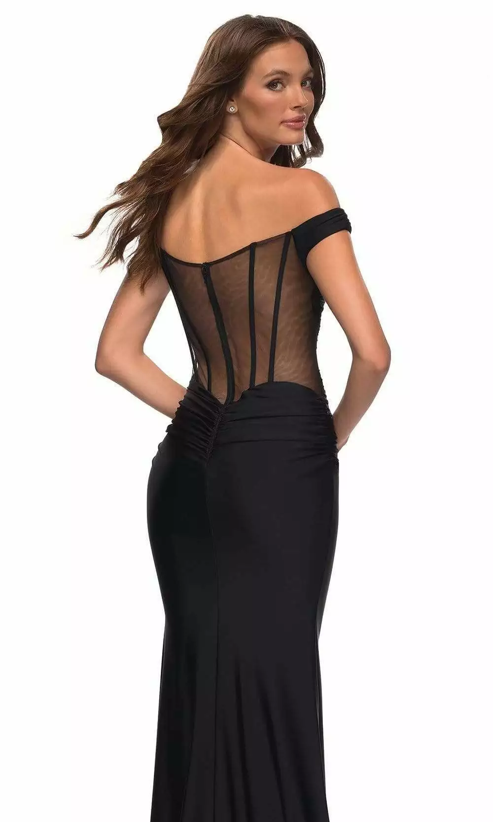 La Femme - 30449 Off Shoulder Jersey Gown 9 La Femme - 30449 Off Shoulder Jersey Gown - Image 7