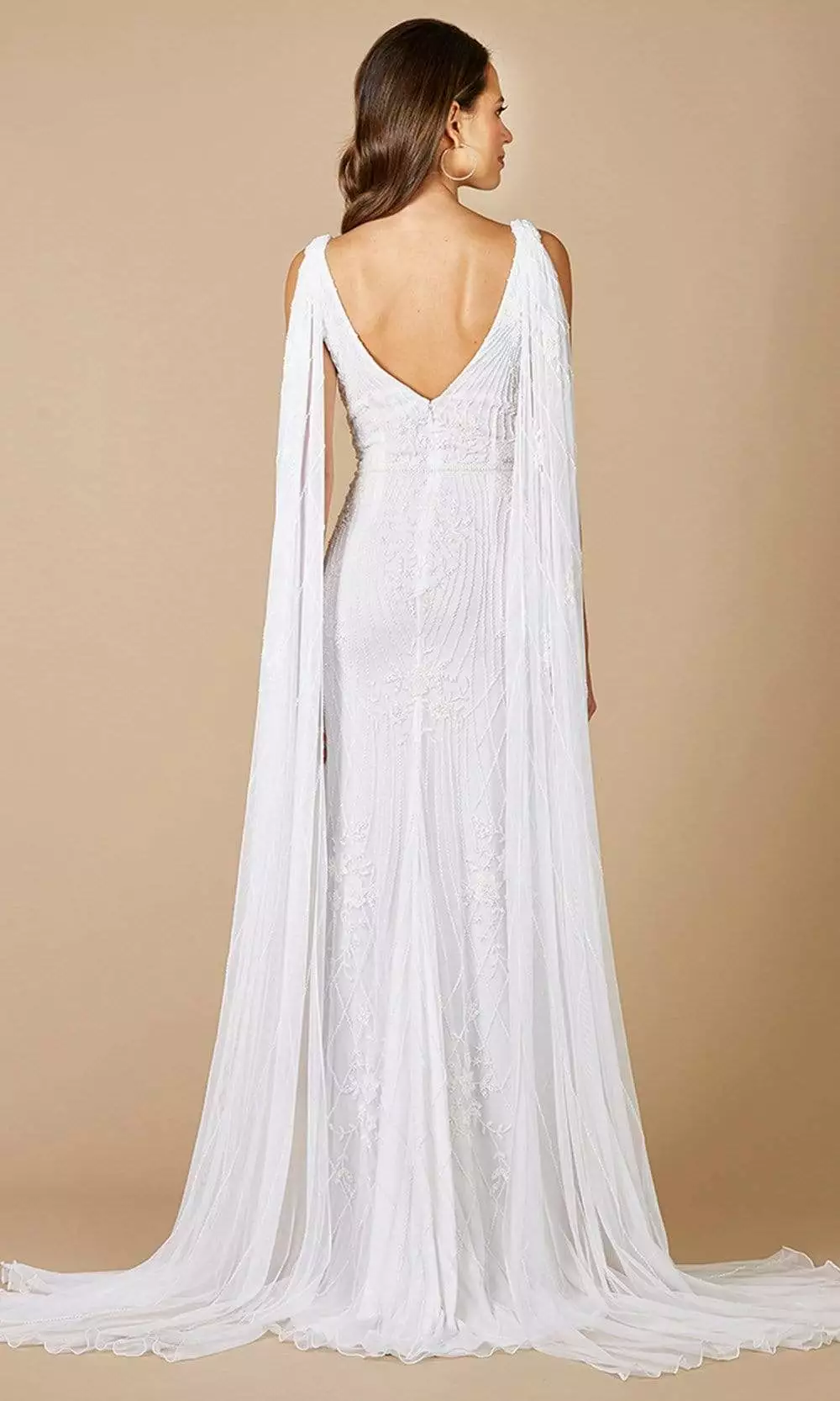 Lara Dresses - 51055 Cascading Beaded Sheath Bridal Gown 4 Lara Dresses - 51055 Cascading Beaded Sheath Bridal Gown - Image 2