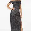 Laundry HP01K67G - Metallic Motif Sheath Evening Dress -Wedding Dresses shop online laundry hp01k67g metallic motif sheath evening dress special occasion dress 0 navy silver 30062298497107