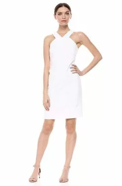 Laundry - HP02W03 V Neck Halter Strap Bodycon Cocktail Dress