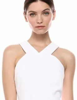 Laundry - HP02W03 V Neck Halter Strap Bodycon Cocktail Dress -Wedding Dresses shop online laundry hp02w03 v neck halter strap bodycon cocktail dress party dresses 12165114200147