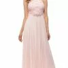 Lenovia - 5191 Beaded And Lace Halter Chiffon A-line Dress -Wedding Dresses shop online lenovia 5191 beaded and lace halter chiffon a line dress special occasion dress s blush pink 6164164378681