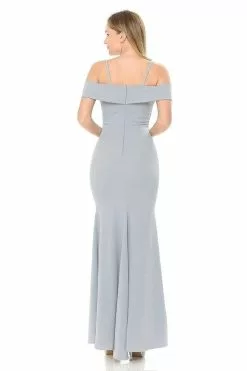 Lenovia - Long Off Shoulder Ruffle Trimmed Dress 5206 13 Lenovia - Long Off Shoulder Ruffle Trimmed Dress 5206 -Wedding Dresses shop online lenovia long off shoulder ruffle trimmed dress 5206 ccsale 28774705889363