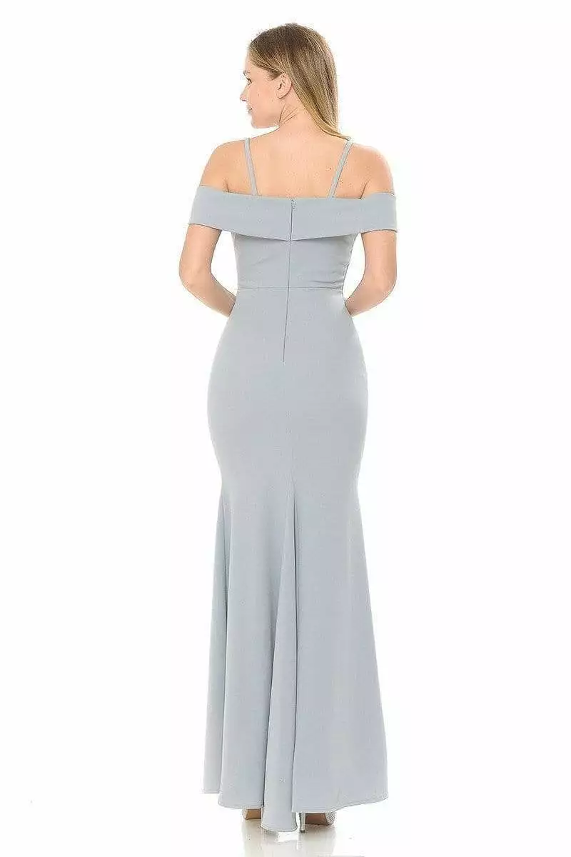 Lenovia - Long Off Shoulder Ruffle Trimmed Dress 5206 5 Lenovia - Long Off Shoulder Ruffle Trimmed Dress 5206 - Image 3