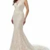 Lo'Adoro Bridal By Rachel Allan - M753 Sheer Neckline Mermaid Gown -Wedding Dresses shop online lo adoro bridal by rachel allan m753 sheer neckline mermaid gown wedding dresses 0 ivory champagne 13695122145363