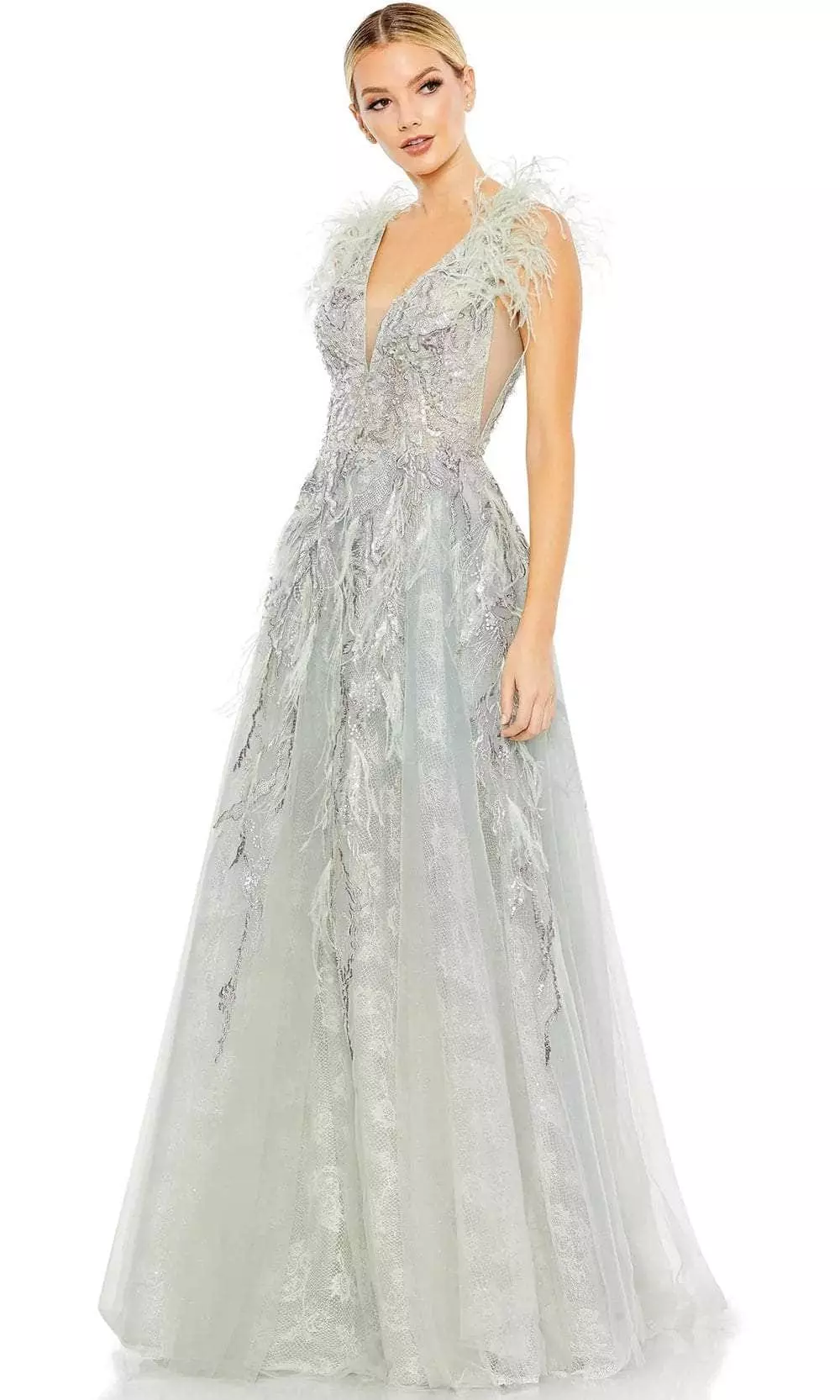 Mac Duggal 20259 - Feather Embellished Evening Dress 3 Mac Duggal 20259 - Feather Embellished Evening Dress