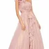 Mac Duggal - 49252 Floral Ornate One Shoulder Gown -Wedding Dresses shop online mac duggal 49252 floral ornate one shoulder gown prom dresses 0 rose gold 15875486515283
