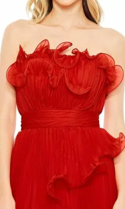 Mac Duggal 49537 - Ruffled Strapless A-Line Prom Gown -Wedding Dresses shop online mac duggal 49537 ruffled strapless a line prom gown prom dresses 31469824147539