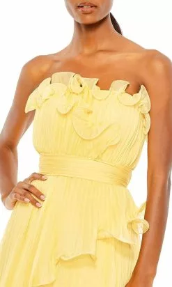 Mac Duggal 49537 - Ruffled Strapless A-Line Prom Gown -Wedding Dresses shop online mac duggal 49537 ruffled strapless a line prom gown prom dresses 31469824344147