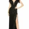 Mac Duggal 67782 - Feather And Floral Evening Gown