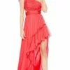 Mac Duggal 67989 - Asymmetrical Pleated Prom Dress