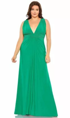 Mac Duggal 68128 - Plunging V-neck Sleeveless Long Dress