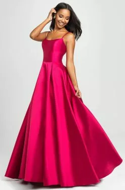 Madison James - Sleeveless Square Neck Mikado Prom Ballgown 19-107 - 1 Pc Cerise In Size 8 Available -Wedding Dresses shop online madison james sleeveless square neck mikado prom ballgown 19 107 1 pc cerise in size 8 available ccsale 12 cerise 28747345068115