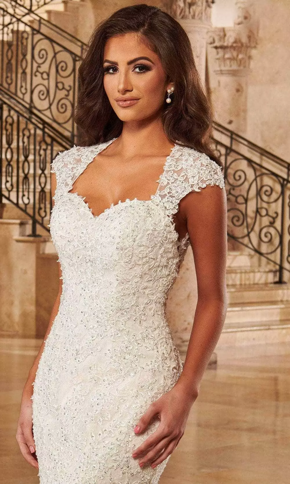 Mary's Bridal MB4119 - Sweetheart Neck With Cap Sleeves Bridal Gown 4 Mary's Bridal MB4119 - Sweetheart Neck With Cap Sleeves Bridal Gown - Image 2