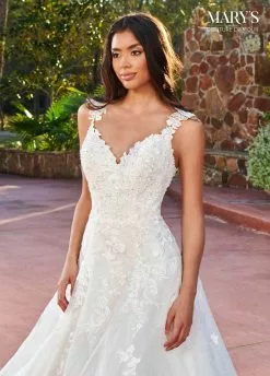 Mary's Bridal MB4131 - Floral Appliqued Sleeveless Wedding Gown -Wedding Dresses shop online mary s bridal mb4131 floral appliqued sleeveless wedding gown special occasion dress 30885651480659