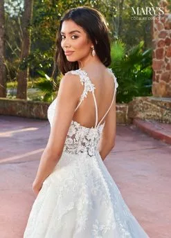 Mary's Bridal MB4131 - Floral Appliqued Sleeveless Wedding Gown -Wedding Dresses shop online mary s bridal mb4131 floral appliqued sleeveless wedding gown special occasion dress 30885651513427