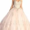 May Queen LK173 - Beaded V-Neck Quinceanera Dress -Wedding Dresses shop online may queen lk173 beaded v neck quinceanera dress quinceanera dresses 4 blush gold 31627121098835