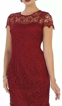 May Queen - MQ1253 Stylish Cap Sleeve Lace Formal Dress -Wedding Dresses shop online may queen mq1253 stylish cap sleeve lace formal dress ccsale 11062073983059