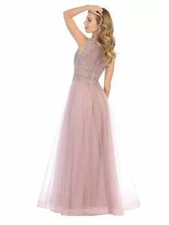 May Queen - MQ1717 Sheer Lattice Rendered Tulle Dress 12 May Queen - MQ1717 Sheer Lattice Rendered Tulle Dress -Wedding Dresses shop online may queen mq1717 sheer lattice rendered tulle dress evening dresses 28213686337619