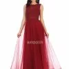 May Queen - MQ1717 Sheer Lattice Rendered Tulle Dress 1 May Queen - MQ1717 Sheer Lattice Rendered Tulle Dress -Wedding Dresses shop online may queen mq1717 sheer lattice rendered tulle dress evening dresses 4 burgundy 28213324087379