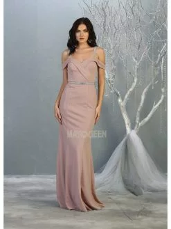 May Queen - MQ1765 Embellished Off-Shoulder Sheath Dress 8 May Queen - MQ1765 Embellished Off-Shoulder Sheath Dress -Wedding Dresses shop online may queen mq1765 embellished off shoulder sheath dress prom dresses 4 dusty rose 28212913471571
