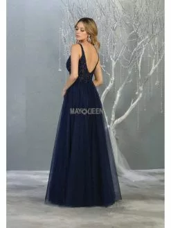 May Queen - MQ1798 Illusion Lace Appliqued A-Line Dress -Wedding Dresses shop online may queen mq1798 illusion lace appliqued a line dress prom dresses 28081612324947