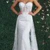 May Queen MQ1837 - Strapless Corset Bodice Sheath Gown -Wedding Dresses shop online may queen mq1837 strapless corset bodice sheath gown special occasion dress 2 white 29832449589331