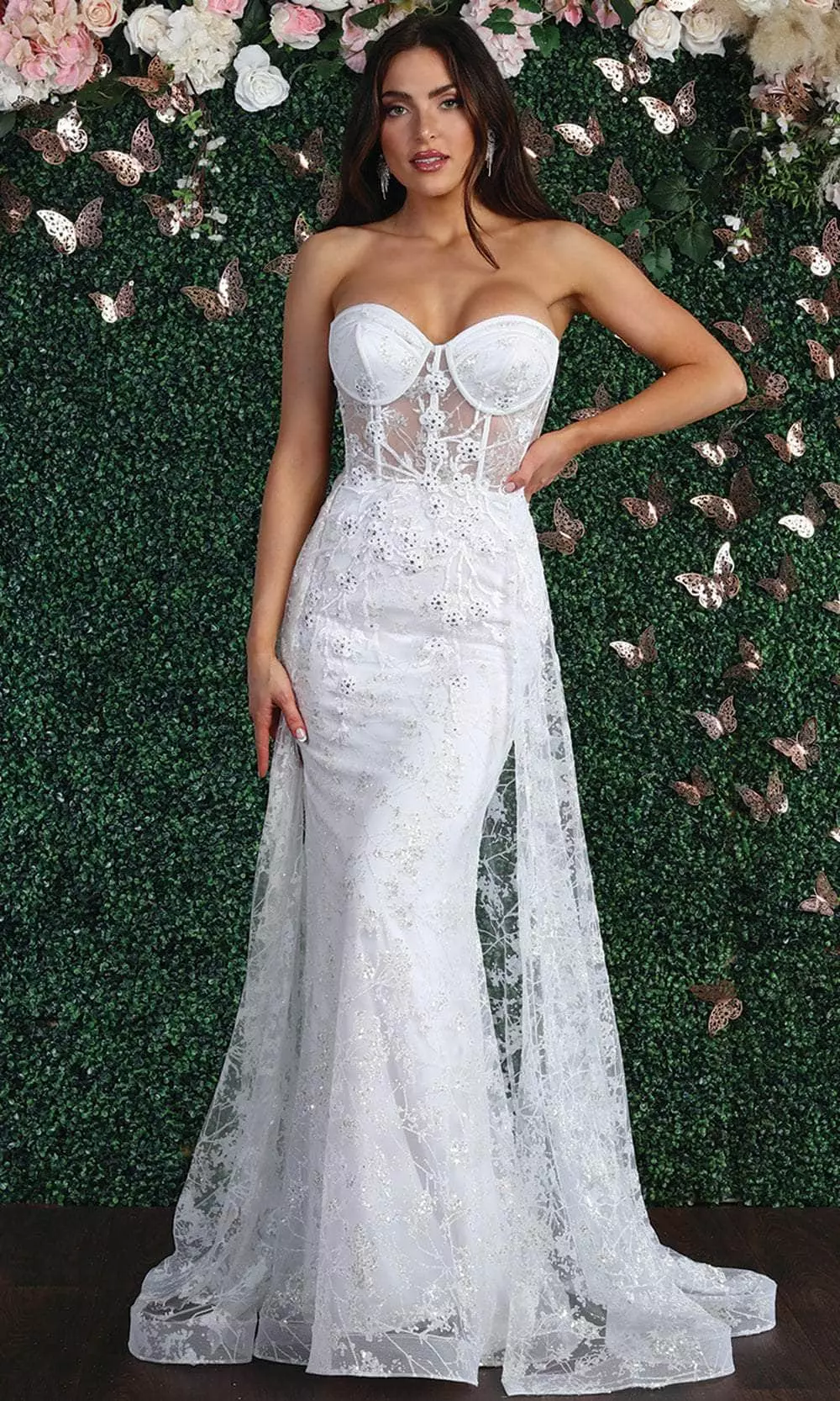 May Queen MQ1837 - Strapless Corset Bodice Sheath Gown 6 May Queen MQ1837 - Strapless Corset Bodice Sheath Gown - Image 4