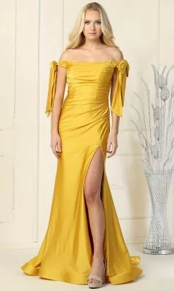 May Queen MQ1858 - Off Shoulder Evening Gown -Wedding Dresses shop online may queen mq1858 off shoulder evening gown special occasion dress 4 mustard 29831744553043