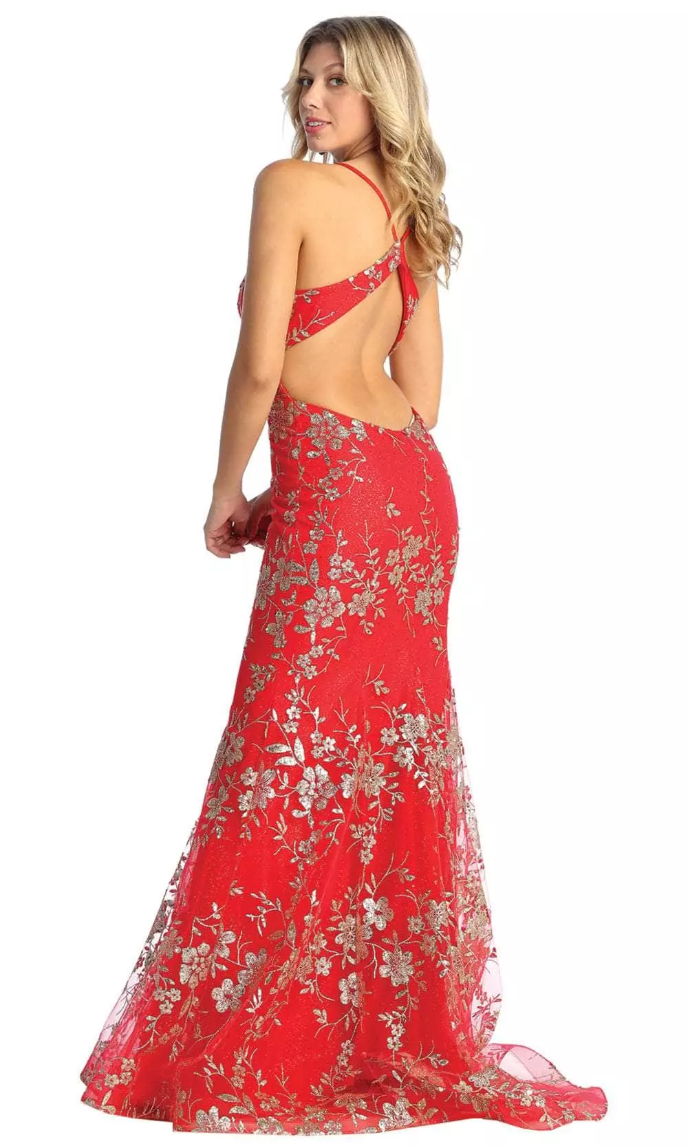 May Queen MQ1922 - Embroidered Cutout Back Dress 7 May Queen MQ1922 - Embroidered Cutout Back Dress - Image 5