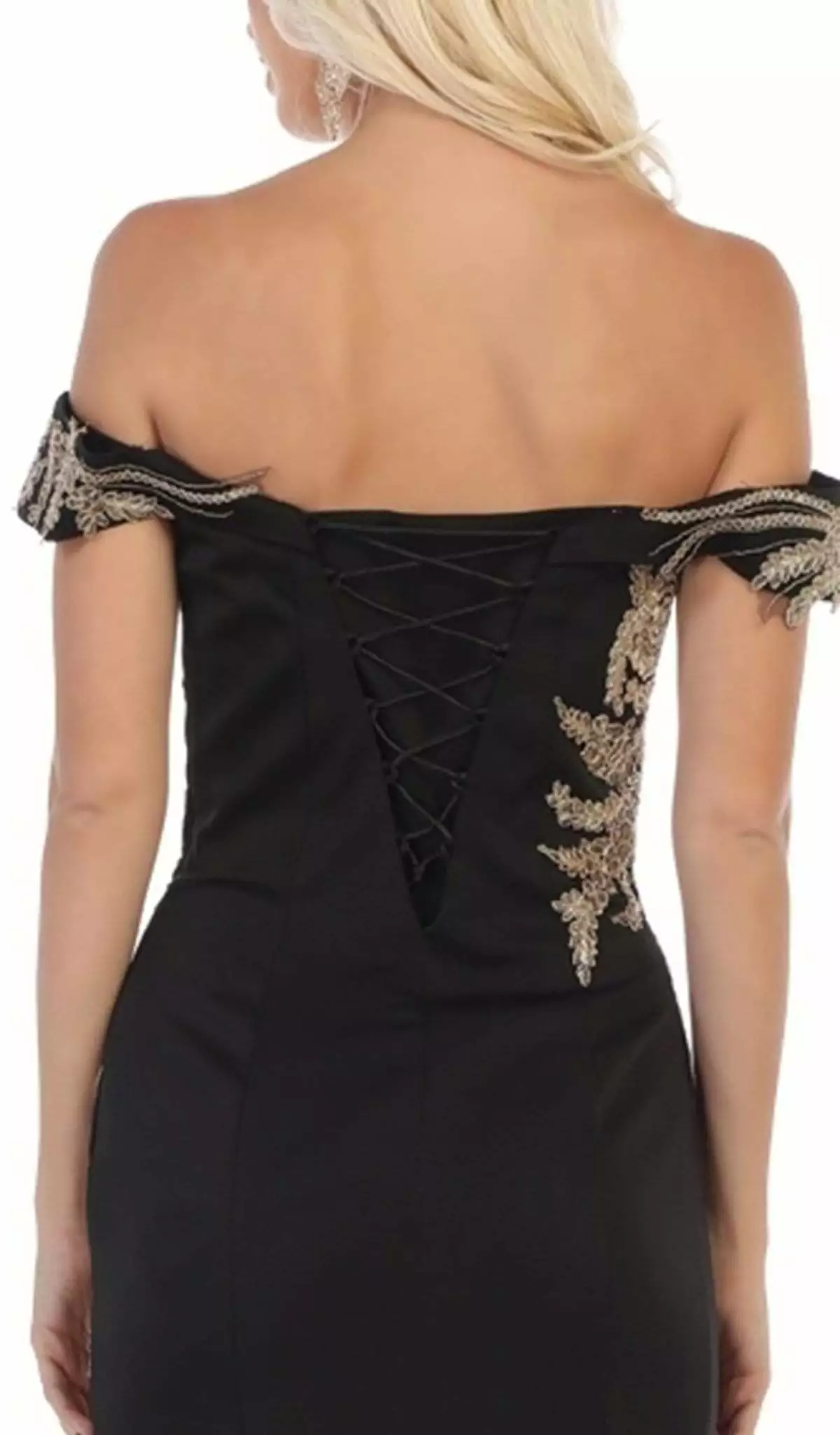 May Queen - RQ7712 Embellished Off-Shoulder Trumpet Dress 6 May Queen - RQ7712 Embellished Off-Shoulder Trumpet Dress - Image 4