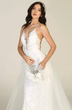 May Queen - RQ7823 Embroidered Deep V-neck Sheath Dress With Train 10 May Queen - RQ7823 Embroidered Deep V-neck Sheath Dress With Train -Wedding Dresses shop online may queen rq7823 embroidered deep v neck sheath dress with train wedding dresses 28081013751891