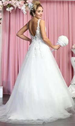 May Queen RQ7902 - Sleeveless Plunging V-Neckline Wedding Gown 7 May Queen RQ7902 - Sleeveless Plunging V-Neckline Wedding Gown -Wedding Dresses shop online may queen rq7902 sleeveless plunging v neckline wedding gown wedding dresses 29844977221715