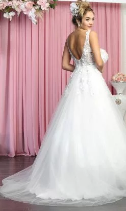 May Queen RQ7902 - Sleeveless Plunging V-Neckline Wedding Gown 9 May Queen RQ7902 - Sleeveless Plunging V-Neckline Wedding Gown -Wedding Dresses shop online may queen rq7902 sleeveless plunging v neckline wedding gown wedding dresses 29844977254483