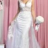 May Queen RQ7904 - Sleeveless V-neck Wedding Gown -Wedding Dresses shop online may queen rq7904 sleeveless v neck wedding gown special occasion dress 4 ivory 29844988559443