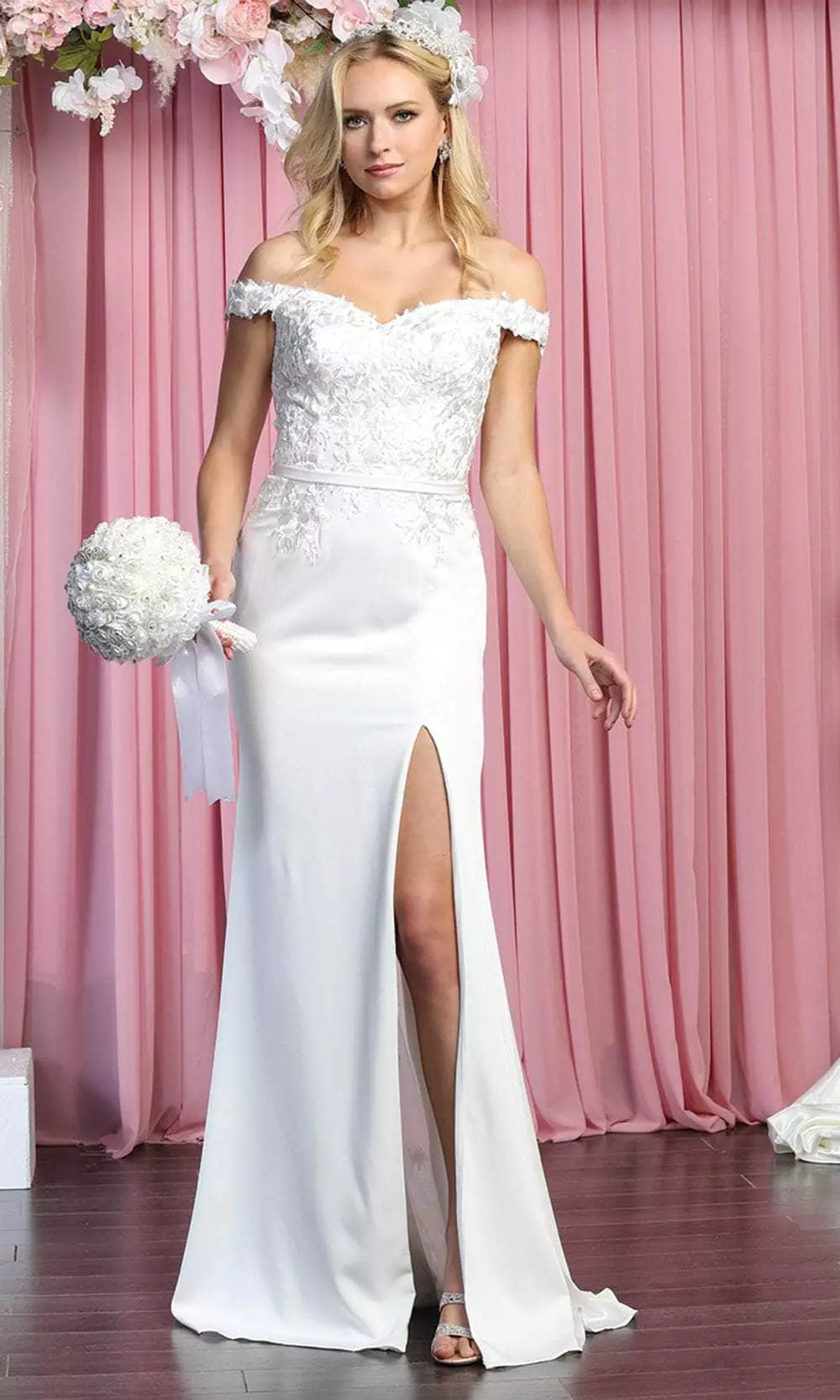 May Queen RQ7914 - Off-shoulder Sweetheart Neck Wedding Dress 3 May Queen RQ7914 - Off-shoulder Sweetheart Neck Wedding Dress