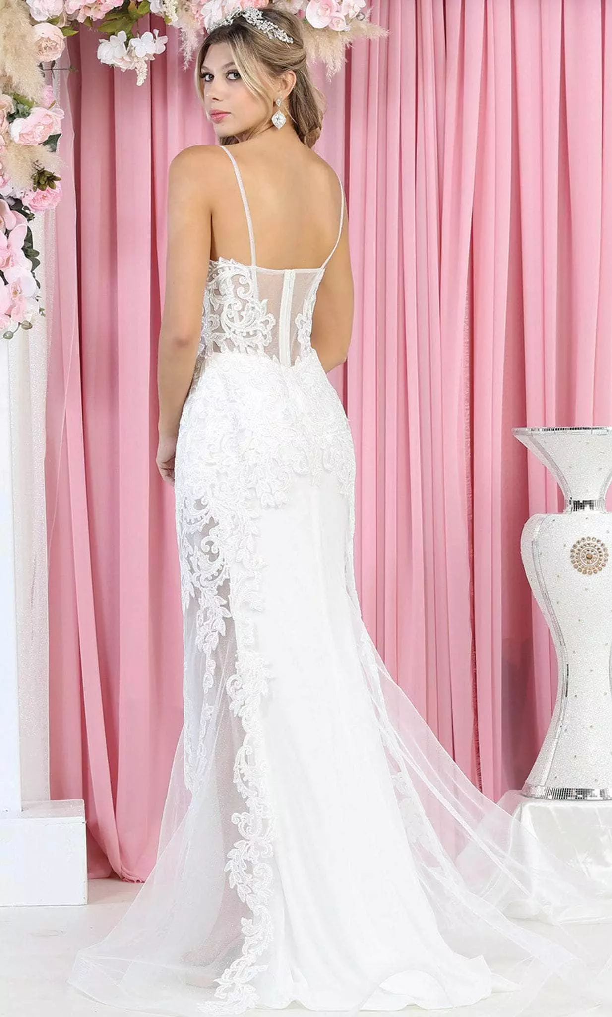 May Queen RQ7919 - Embroidered Mermaid Wedding Gown 4 May Queen RQ7919 - Embroidered Mermaid Wedding Gown - Image 2