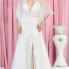 May Queen RQ7922 - Sheer Embroidered Bridal Gown -Wedding Dresses shop online may queen rq7922 sheer embroidered bridal gown special occasion dress 4 ivory nude 32137841016915