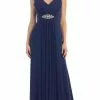 May Queen - Sleeveless Ruched Panel A-Line Long Bridesmaid Dress -Wedding Dresses shop online may queen sleeveless ruched panel a line long bridesmaid dress special occasion dress 4 navy 29062169198675