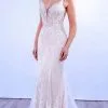 MNM COUTURE 10087 - V Shape Laced Mermaid Dress 2 MNM COUTURE 10087 - V Shape Laced Mermaid Dress -Wedding Dresses shop online mnm couture 10087 v shape laced mermaid dress special occasion dress 0 ivory nude 30954870702163