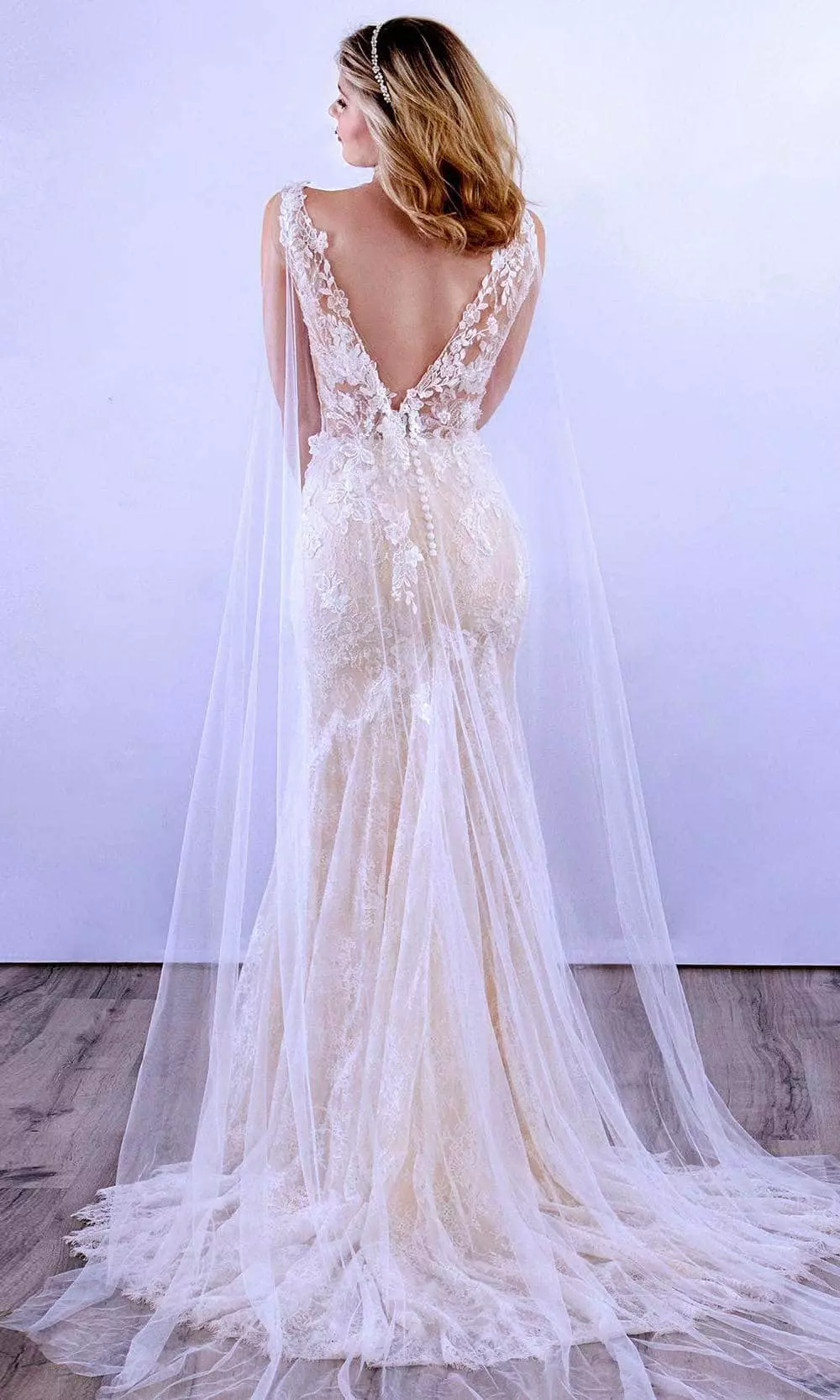 MNM COUTURE 10088 - V Shape Beaded Trumpet Dress 4 MNM COUTURE 10088 - V Shape Beaded Trumpet Dress - Image 2