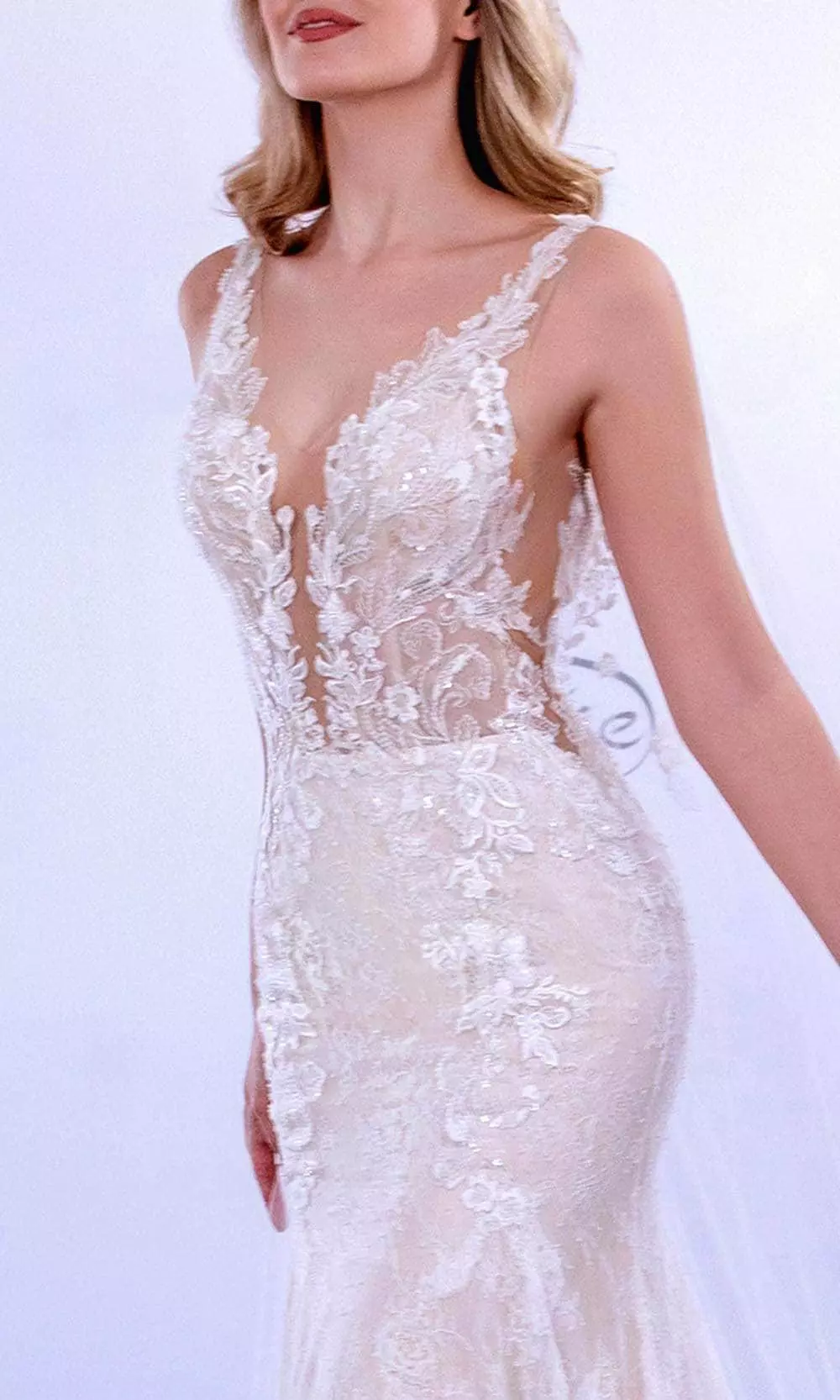 MNM COUTURE 10088 - V Shape Beaded Trumpet Dress 6 MNM COUTURE 10088 - V Shape Beaded Trumpet Dress - Image 4