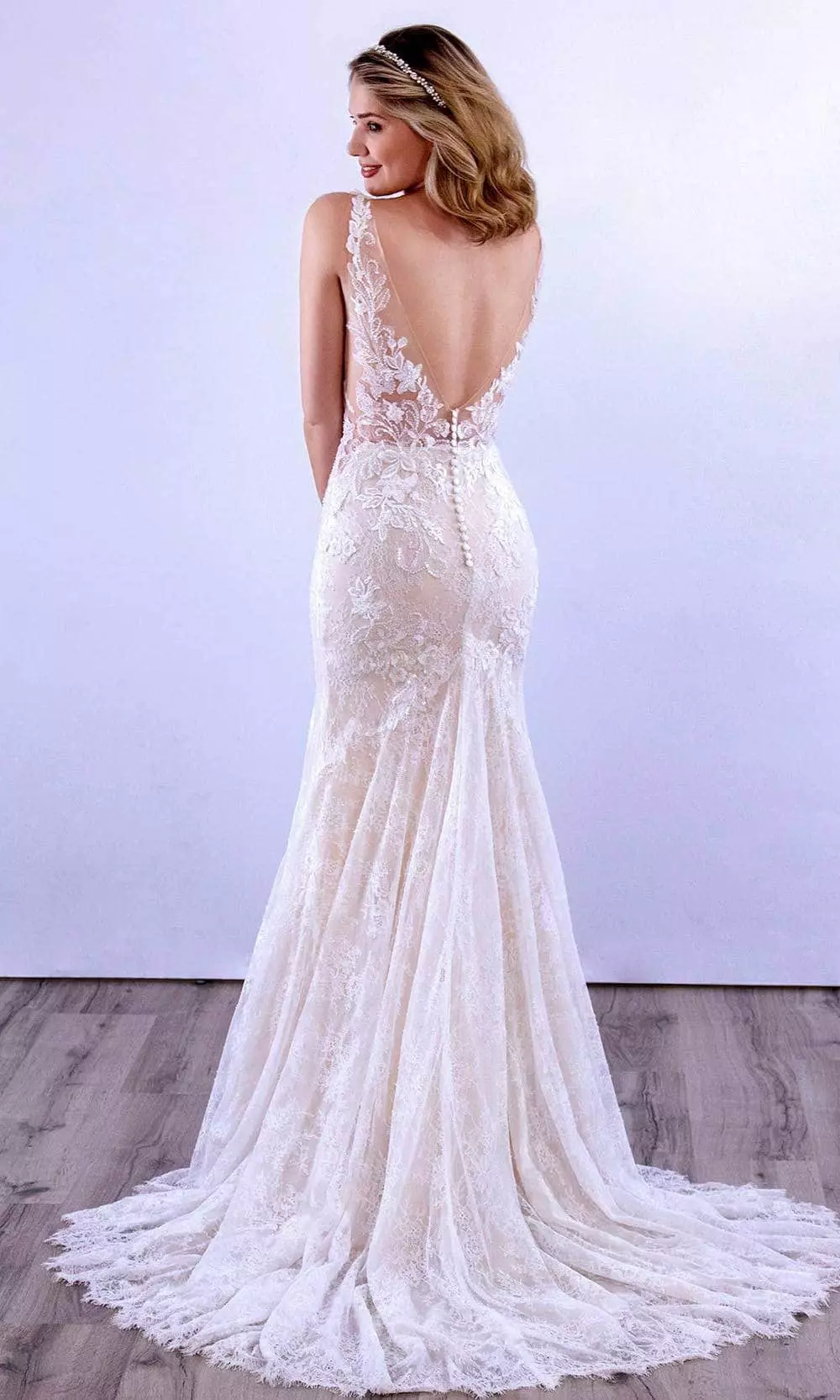 MNM COUTURE 10088 - V Shape Beaded Trumpet Dress 5 MNM COUTURE 10088 - V Shape Beaded Trumpet Dress - Image 3