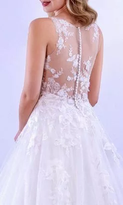 MNM COUTURE 10089 - V Shape Laced A-Line Dress -Wedding Dresses shop online mnm couture 10089 v shape laced a line dress special occasion dress 30954898292819