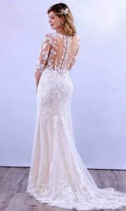 MNM COUTURE 10090 - V Neck Long Sleeve Sheer Dress 8 MNM COUTURE 10090 - V Neck Long Sleeve Sheer Dress -Wedding Dresses shop online mnm couture 10090 v neck long sleeve sheer dress special occasion dress 30954910777427