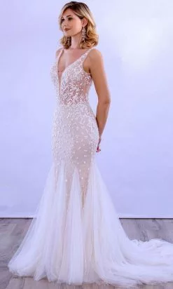 MNM COUTURE 10091 - V Shaped Mermaid Dress