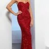 MNM Couture M1002 - Strapless Embellished Evening Dress -Wedding Dresses shop online mnm couture m1002 strapless embellished evening dress prom dresses 0 red 30380934266963